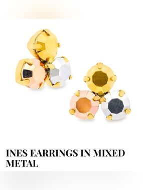 Mini Ines Mixed Metal Trio Stud Earrings - Gold, Rose, Silver